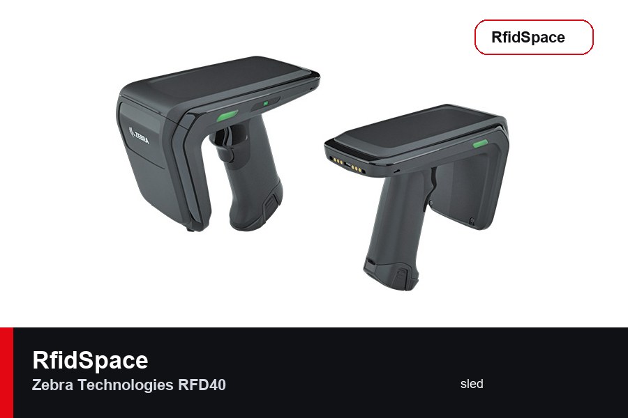 Zebra Technologies RFD40 RFID reader sled brand and model product image for RfidSpace hardware catalog
