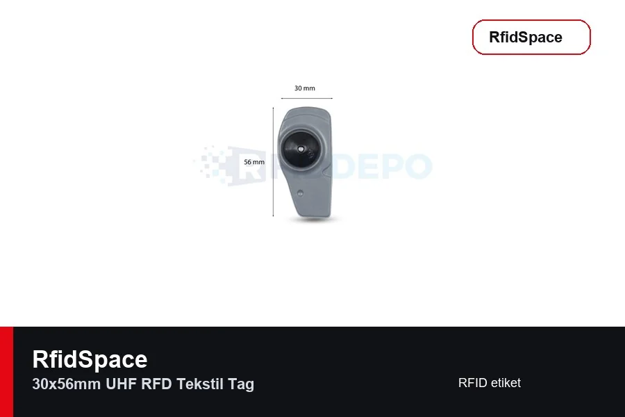 30x56mm UHF RFD Tekstil Tag RFID el terminali
