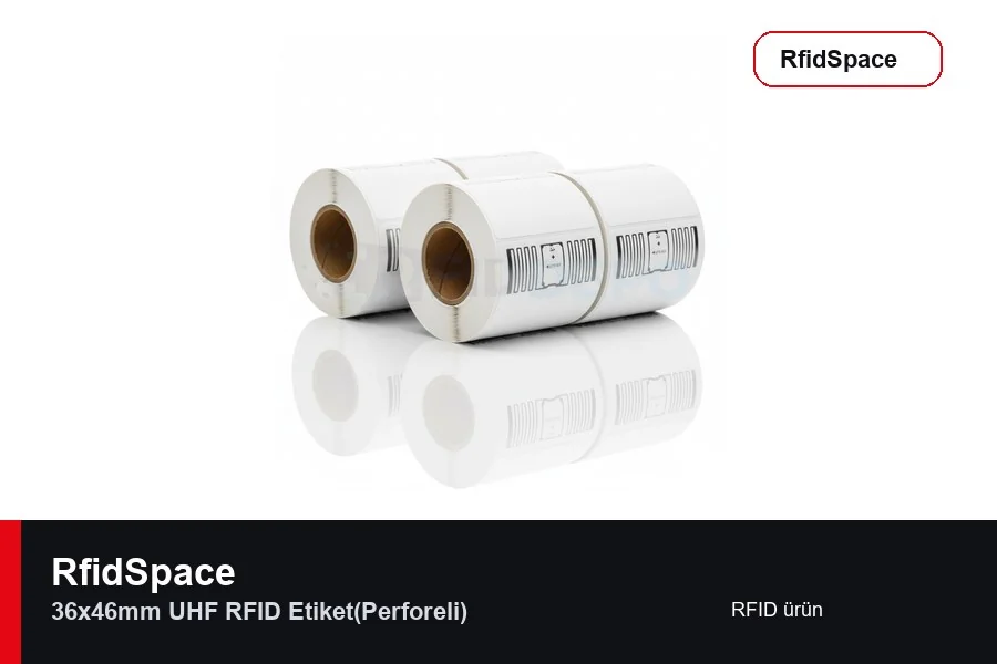 36x46mm UHF RFID Etiket(Perforeli) UHF RFID etiket