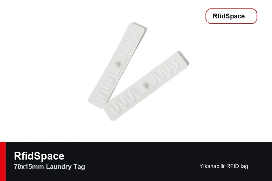 70x15mm Laundry Tag Yıkanabilir RFID tekstil etiketi