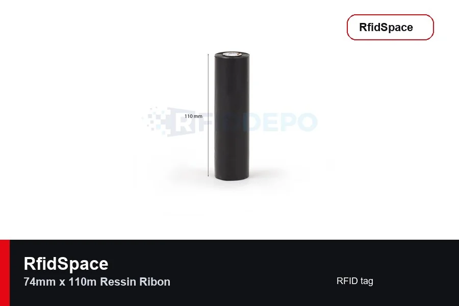 74mm x 110m Ressin Ribon UHF RFID etiket