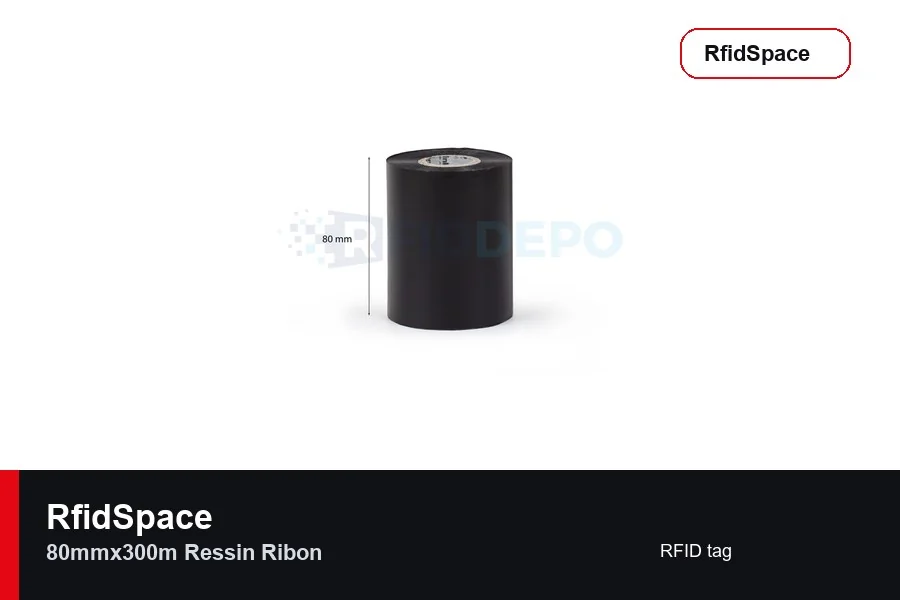 80mmx300m Ressin Ribon UHF RFID etiket