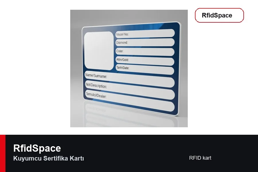 Kuyumcu Sertifika Kartı RFID kart ve kimliklendirme ürünü
