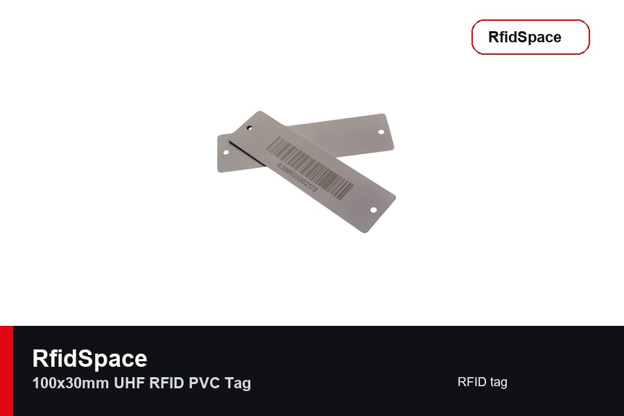 RfidSpace 100x30mm UHF RFID PVC Tag RFID tag marka ve model bilgili ürün görseli - RfidSpace donanım kataloğu