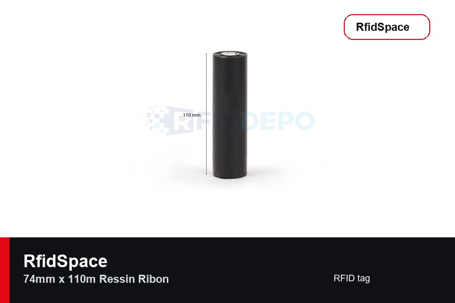 RfidSpace 74mm x 110m Ressin Ribon RFID tag marka ve model bilgili ürün görseli - RfidSpace donanım kataloğu