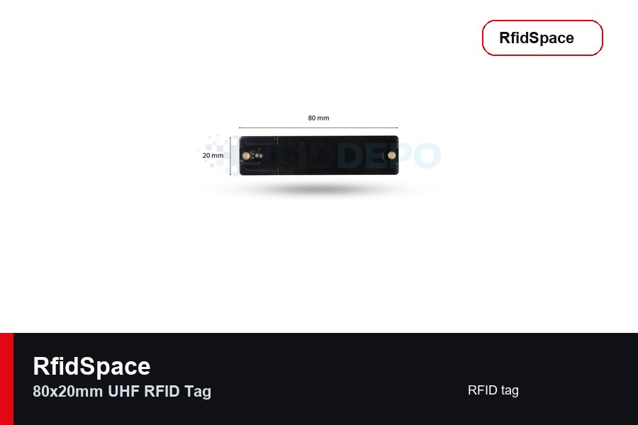 RfidSpace 80x20mm UHF RFID Tag RFID tag marka ve model bilgili ürün görseli - RfidSpace donanım kataloğu