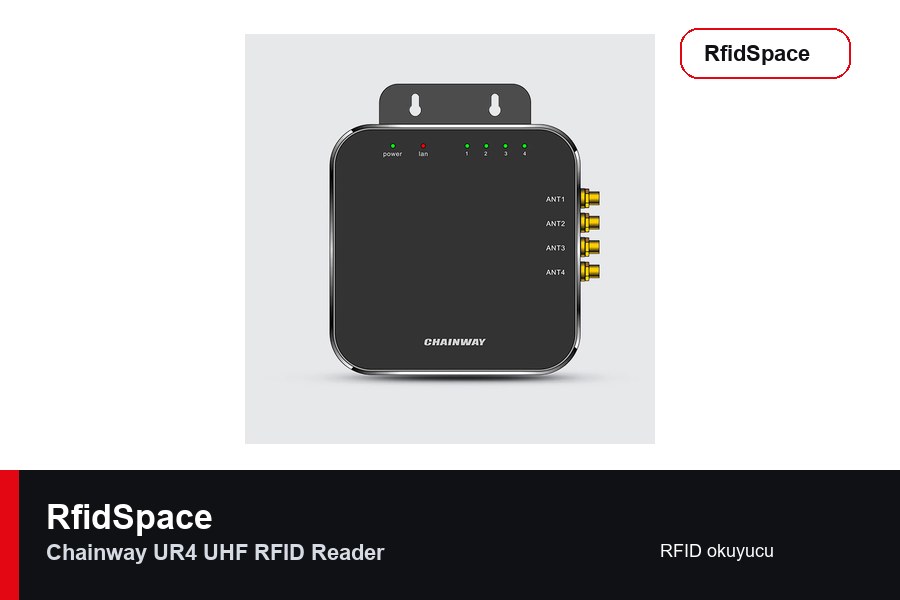 Chainway UR4 UHF RFID Reader RFID okuyucu marka ve model bilgili ürün görseli - RfidSpace donanım kataloğu