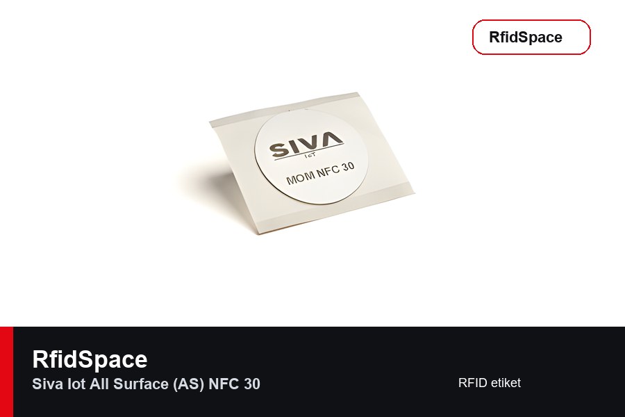 SIVA IoT All Surface (AS) NFC 30 RFID etiket marka ve model bilgili ürün görseli - RfidSpace donanım kataloğu