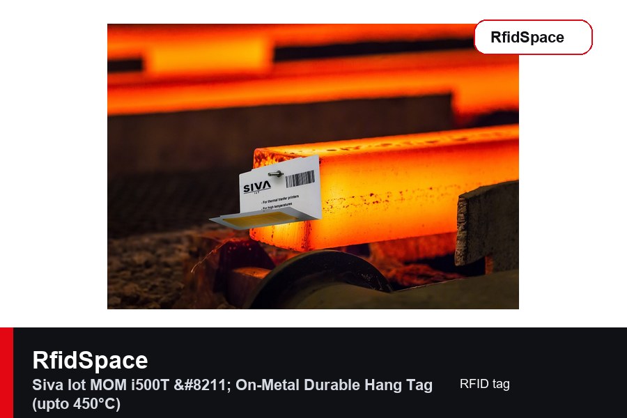 SIVA IoT MOM i500T – On-Metal Durable Hang Tag (upto 450°C) RFID tag marka ve model bilgili ürün görseli - RfidSpace donanım kataloğu