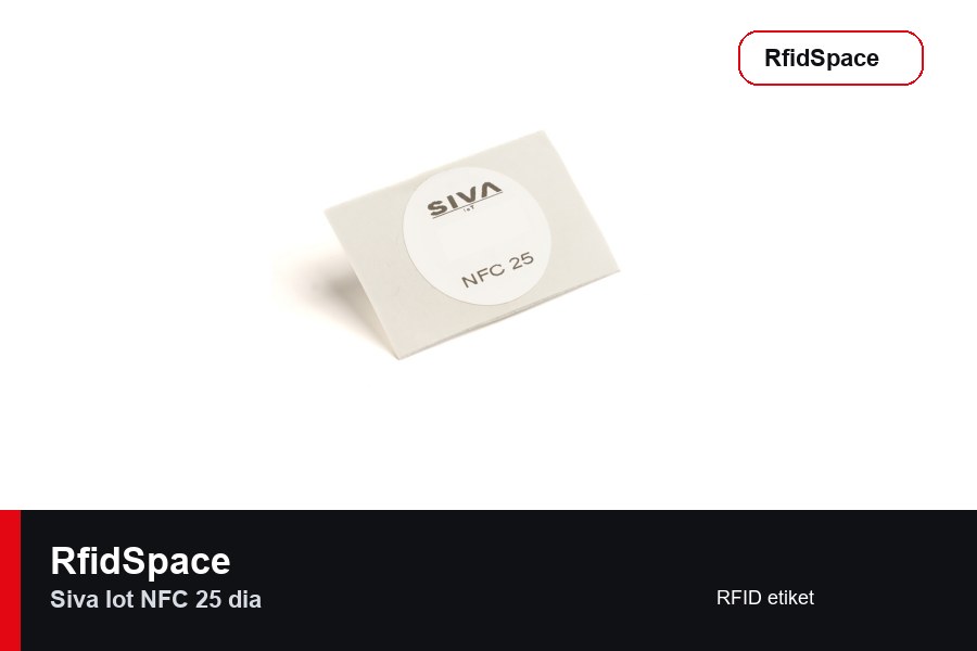 SIVA IoT NFC 25 dia RFID etiket marka ve model bilgili ürün görseli - RfidSpace donanım kataloğu
