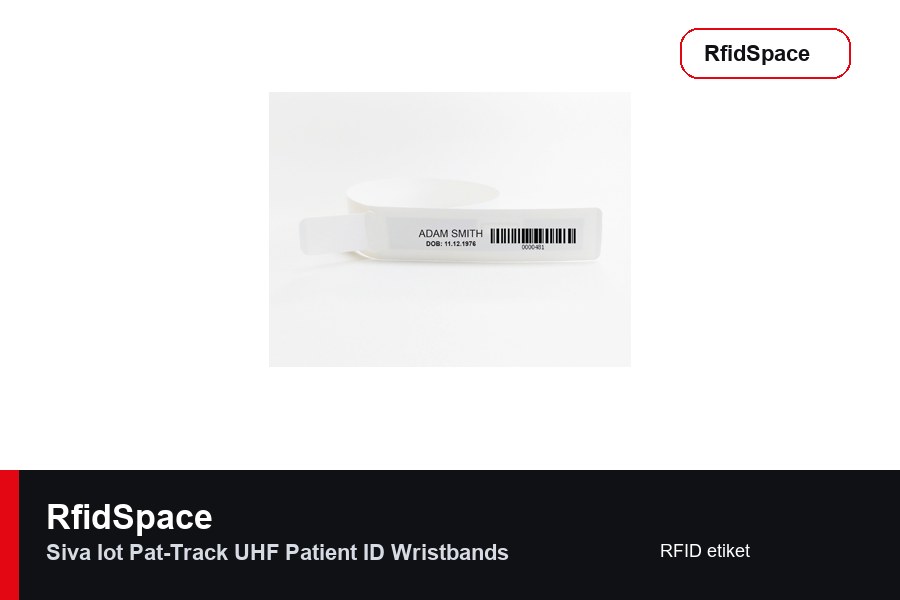SIVA IoT Pat-Track UHF Patient ID Wristbands RFID etiket marka ve model bilgili ürün görseli - RfidSpace donanım kataloğu