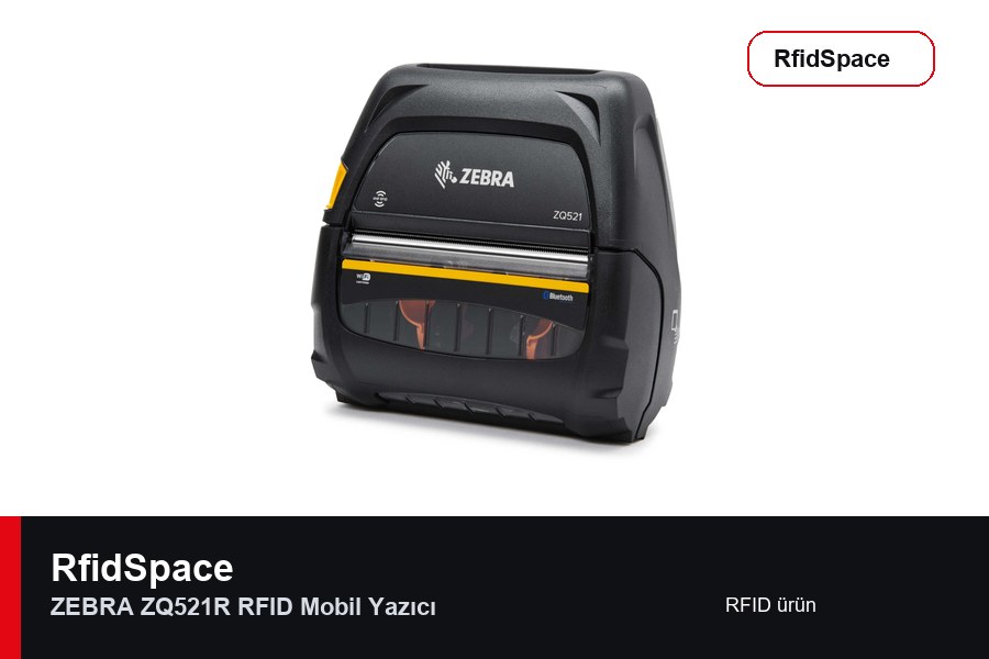 Zebra ZQ521R RFID Mobil Yazıcı RFID yazıcı ve kodlayıcı marka ve model bilgili ürün görseli - RfidSpace donanım kataloğu